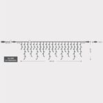 ΒΡΟΧΗ, 119 LED 3mm, 31V ΜΕΤΑΣΧΗΜΑΤΙΣΤΗ, ΣΤΑΘΕΡΟ, ΔΙΑΦΑΝΟ PVC ΚΑΛΩΔΙΟ, ΘΕΡΜΟ ΛΕΥΚ