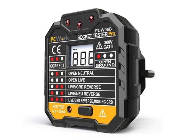 PCWork PCW06B Τέστερ μπρίζας (socket tester) με ψηφιακή οθόνη.