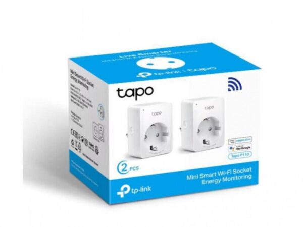 TP-LINK Tapo P110 2-Pack v1 Smart Μονόπριζο με Διακόπτη 2τμχ