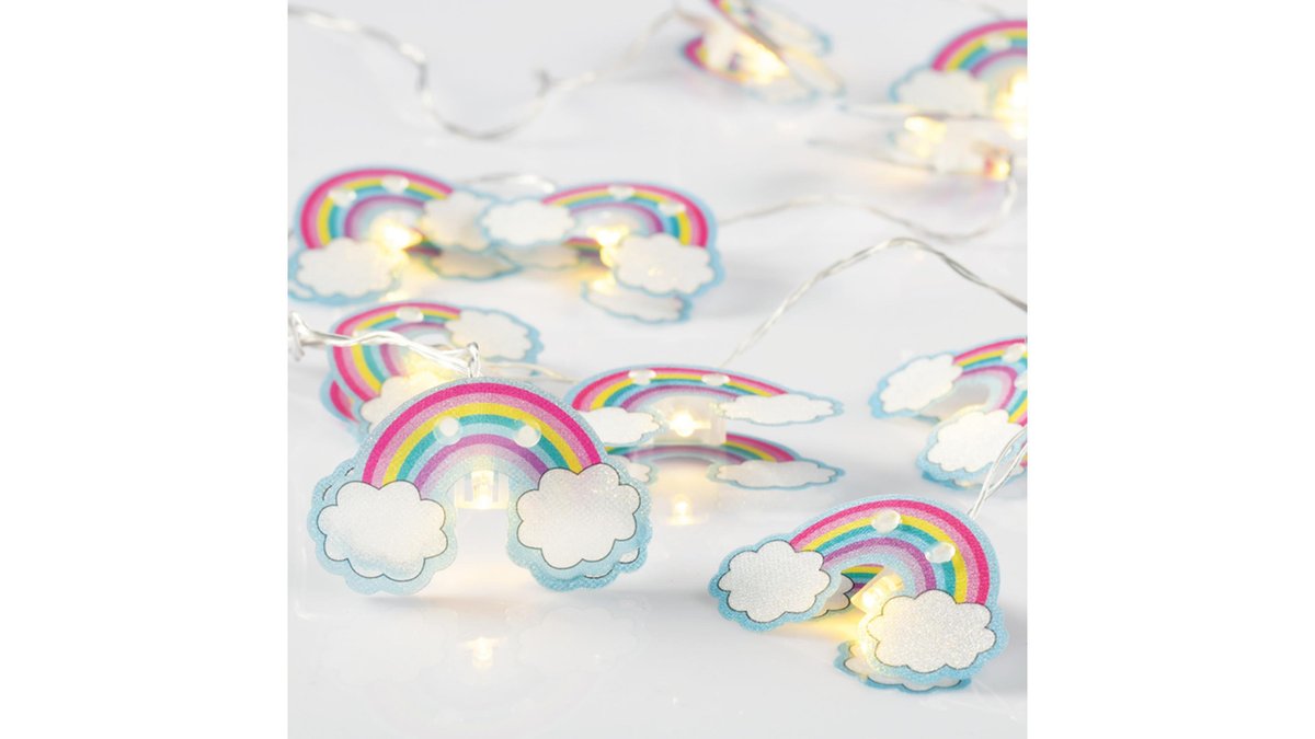 678a3b8ed5dd3f67c1e431a2 PLASTIC RAINBOW", 10 LED ΛΑΜΠΑΚΙΑ ΣΕ ΣΕΙΡΑ ΜΕ ΜΠΑΤΑΡΙΕΣ (2xAA), WW, IP20, 135+30 - Image 1