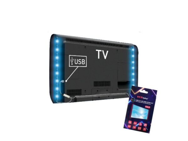 USB TV LED SMD STRIP KIT RGB 2X50CM 2X2.4W IP65 WITH WIRE BUTTON CONTROLLER