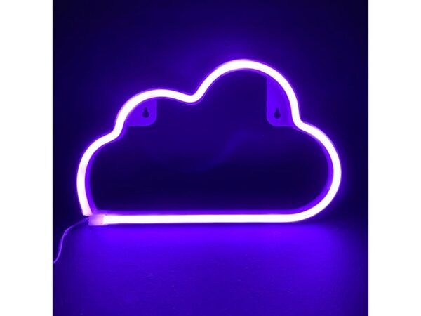 ΣΥΝΝΕΦΟ, 48 NEON LED ΛΑΜΠΑΚΙΑ ΜΕ ΜΠΑΤΑΡΙΑ (3xAA)/USB, ΜΩΒ, IP20, 29.5x2x18.5cm
