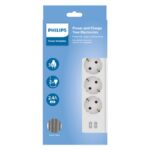 PHILIPS SPN3032W/GRS ΠΟΛΥΠΡΙΖΟ 3 ΘΕΣΕΩΝ ΜΕ 2 USB TYPE-A 2.4 A