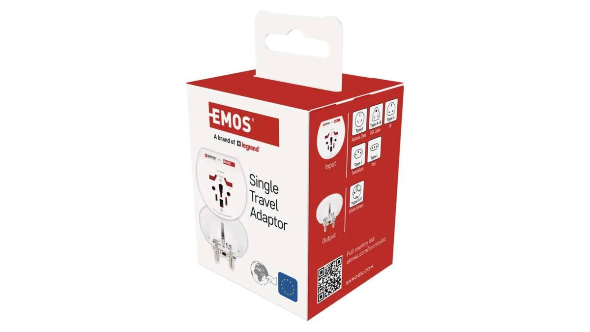 67a33e403cbcbb5116a3fb3a Skross Αντάπτορας Ταξιδιού Πρίζας Universal σε Σούκο 16A 100-250V Λευκό - Image 1