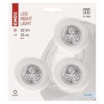 EMOS LED φωτιστικό 12lm λευκό 3τμχ Αυτοκόλλητο & μπαταρίες 3x AAA