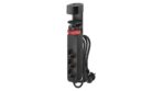 Πολύπριζο για γραφείο - 1,5m -  3schuko – Switch – Μαύρο – 2-USB-A & 1-TypeC
