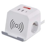 Πολύπριζο CUBE -2m - 2σούκο– Άσπρο– 2USB-A & 1-TypeC με ασύρματη φόρτιση