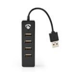NEDIS USB 2.0 Hub 4 θυρών, σε μαύρο χρώμα.