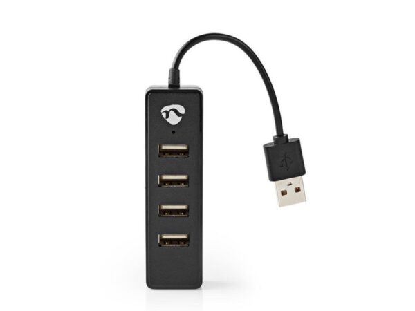 NEDIS USB 2.0 Hub 4 θυρών, σε μαύρο χρώμα.