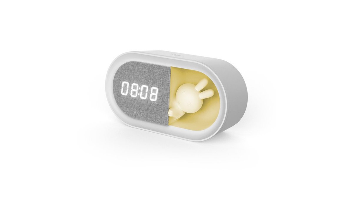 67af27c8b6b7de2eca59063f Alarm clock with LED Bunny night light PURE FNL-05 INGRID white long Forever Lig - Image 1