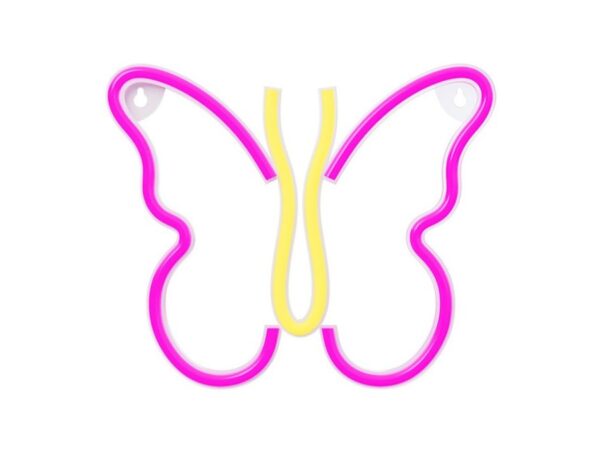 Neon LED Light BUTTERFLY pink usb/μπαταρίας με διακόπτη on off