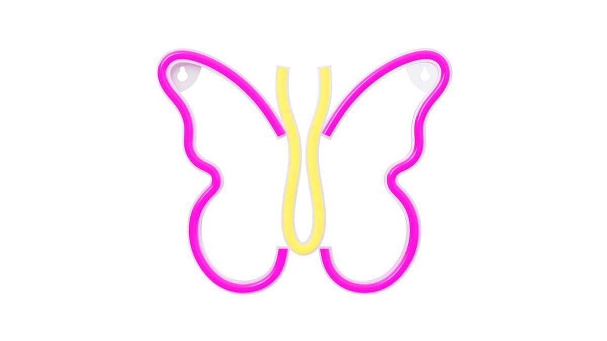 67af30a42c28ca1ef7f4b139 Neon LED Light BUTTERFLY pink usb/μπαταρίας με διακόπτη on off - Image 1