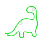 Φως νέον LED DINOSAUR πράσινο usb/μπαταρίας με διακόπτη on off