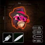 Neon ART LED GANGSTA MONKEY multicolor usb με διακόπτη on off & dimmer