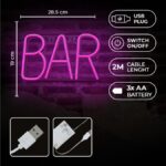 NEON LED BAR pink Με Καλώδιο Usb ή μπαταρίες & διακόπτη on off