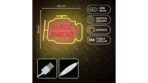 Neon PLEXI LED CHECK ENGINE yellow red usb με διακόπτη on off & dimmer