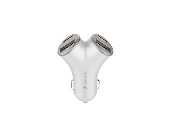 Φορτιστής αυτοκινήτου Devia Extreme Metal PD 48W 2x USB 2x USB-C λευκός ασημί