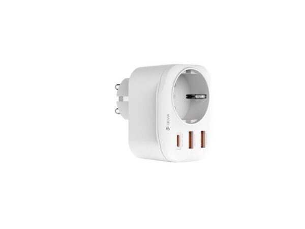 Devia πρίζα PD φορτιστής 20W 1x USB-C 2x USB 3A λευκό