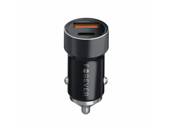 Φορτιστής αυτοκινήτου Forever CC-06 PD QC 1x USB-C 1x USB 20W μαύρο + USB-C καλω