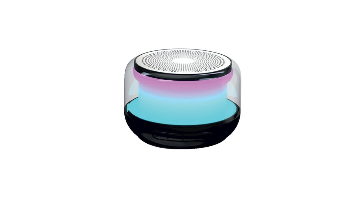 67cec187cc4a3916eb9623f6 Ηχείο Setty στρογγυλό RGB φωτισμό μαύρο - Image 1