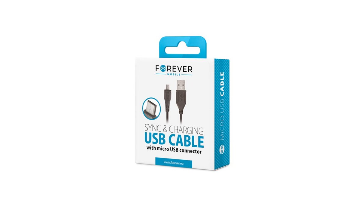 67cec876bcb2f443170d8609 Forever cable USB - microUSB 1,0 m 1A black - Image 1