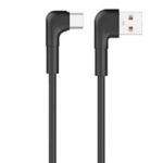 Maxlife MXUC-09 γωνιακό καλώδιο USB - USB-C 1,0 m 3A μαύρο