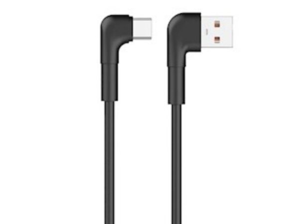Maxlife MXUC-09 γωνιακό καλώδιο USB - USB-C 1,0 m 3A μαύρο
