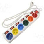 LOGILINK LPS259 SOCKET OUTLET 6-WAY WITH 7 SWITCHES 1.5M MULTICOLOR