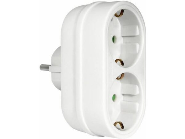 ΑΝΤΑΠΤOΡΑΣ ΤΥΠΟΥ — SCHUKO → 2Θ SCHUKO max:3680W IP20 ΜΑΥΡΟ/ΑΣΠΡΟ