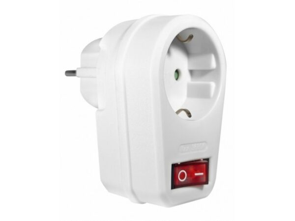 ΑΝΤΑΠΤOΡΑΣ ΜΕ ΔΙΑΚ. SCHUKO → 1Θ SCHUKO max:3680W IP20 ΛΕΥΚΟ/ΜΑΥΡΟ