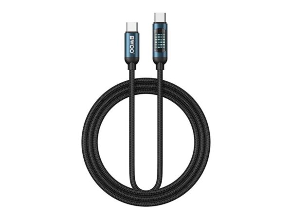 BWOO Πλεκτό καλώδιο USB-C - lighting 1m 60W με κινούμενο φωτισμό μαύρο