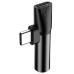 Προσαρμογέας Baseus L41 USB-C σε USB-C - jack 3,5 mm μαύρο
