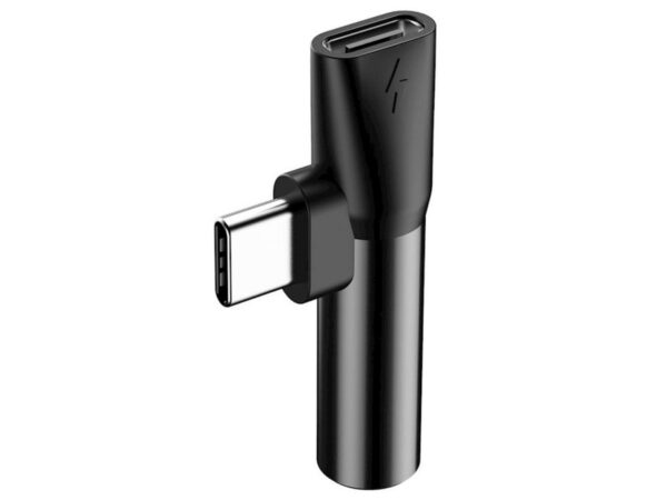 Προσαρμογέας Baseus L41 USB-C σε USB-C - jack 3,5 mm μαύρο