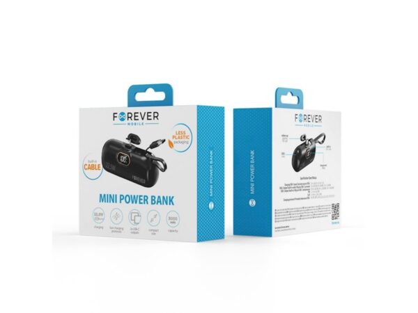 Forever mini power bank MTB-100 22.5W 5000 mAh USB C black