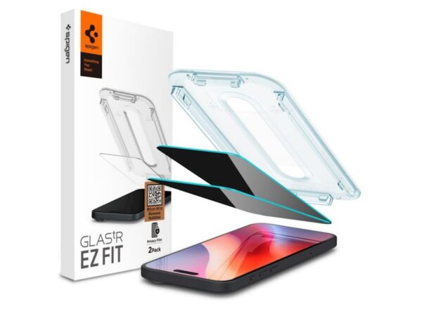Spigen Glas.Tr ”Ez Fit” 2-Pack for iPhone 16 Pro 6,3" privacy