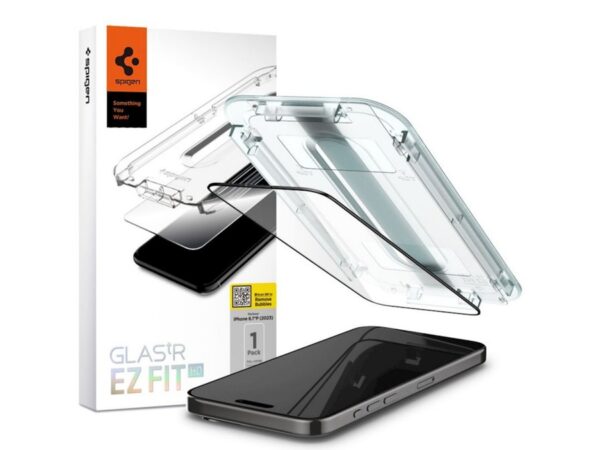 Spigen tempered glass GLAS.TR"EZ FIT"FC for iPhone 15 Pro 6,1"black