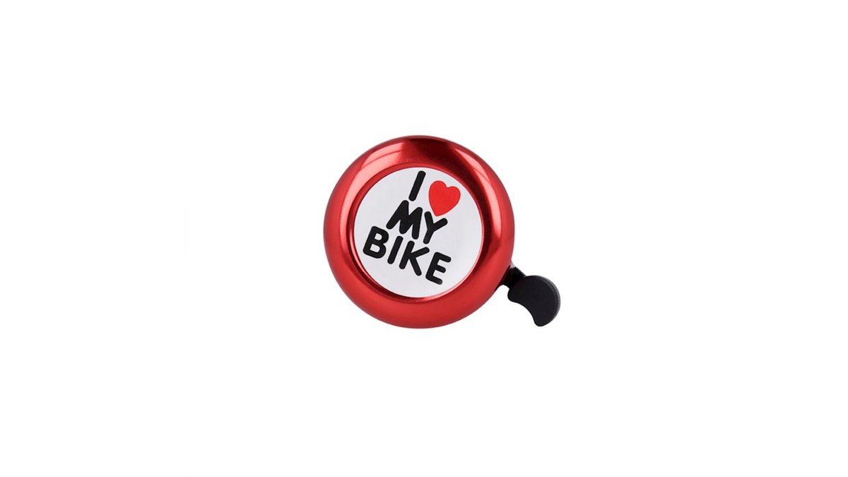 67f949b6173eb4cc4ba771f8 Bike bell I love my bike red - Image 1