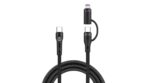 Forever 2in1 cable USB-C - Lightning + USB-C 1,0 m 60W black