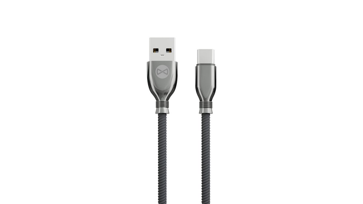 680f501d61c0cdff9b12891d Forever Tornado cable USB - USB-C 1,0 m 3A black - Image 1