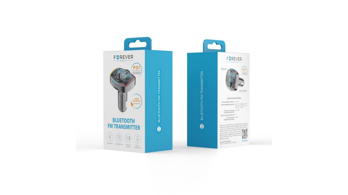 680f55bf0b43fc2a1c010850 Forever FM transmitter Bluetooth TR-360 black - Image 1