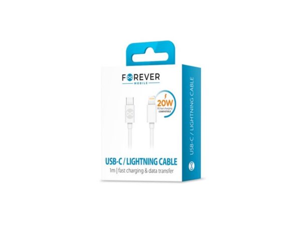 Καλώδιο Forever USB-C - Lightning 1,0 m 20W λευκό
