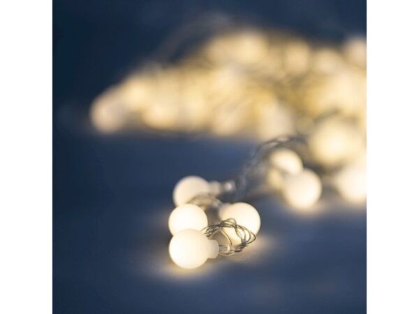 String Light Solar LED FROSTED BALLS SFB61 6,5m 30 μπάλες ζεστές λευκές Forever