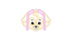 Hanging neon LED Paw Patrol on plexiglass - Skye