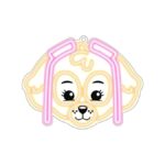 Hanging neon LED Paw Patrol on plexiglass - Skye
