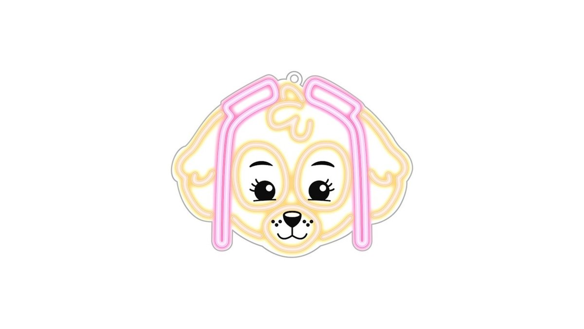 680f5a6161c0cdff9b128b59 Hanging neon LED Paw Patrol on plexiglass - Skye - Image 1