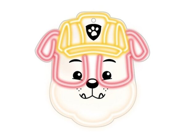 Hanging neon LED Paw Patrol on plexiglass - Rubble