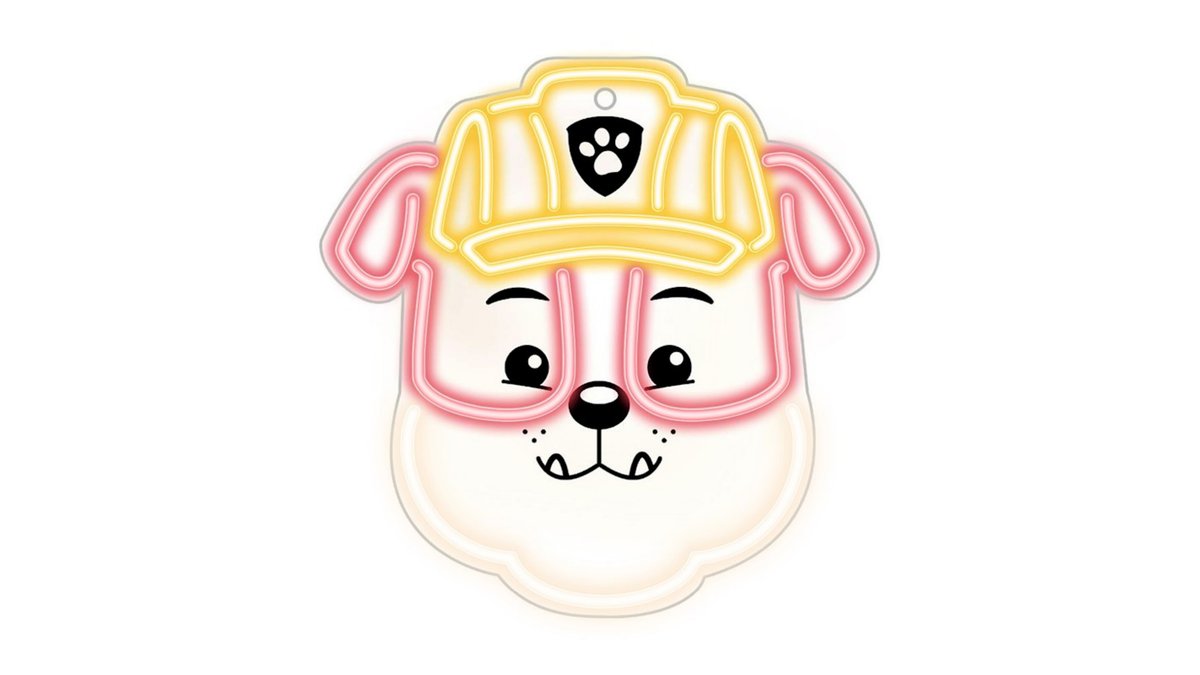 680f5ad30b43fc2a1c010945 Hanging neon LED Paw Patrol on plexiglass - Rubble - Image 1