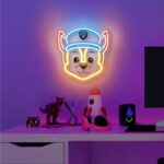 Hanging neon LED Paw Patrol on plexiglass - Chase