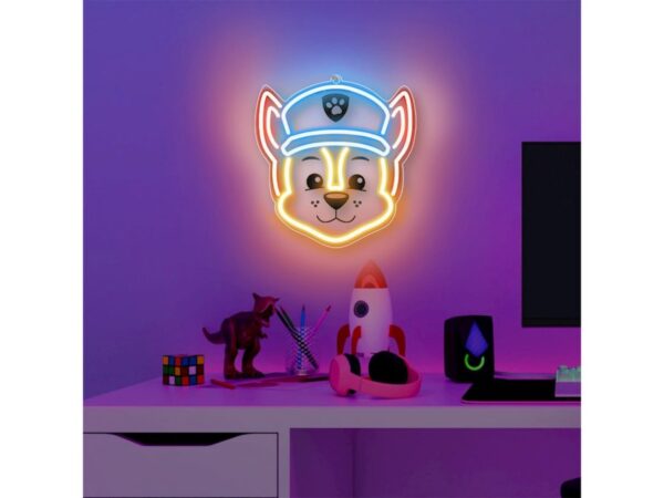 Hanging neon LED Paw Patrol on plexiglass - Chase