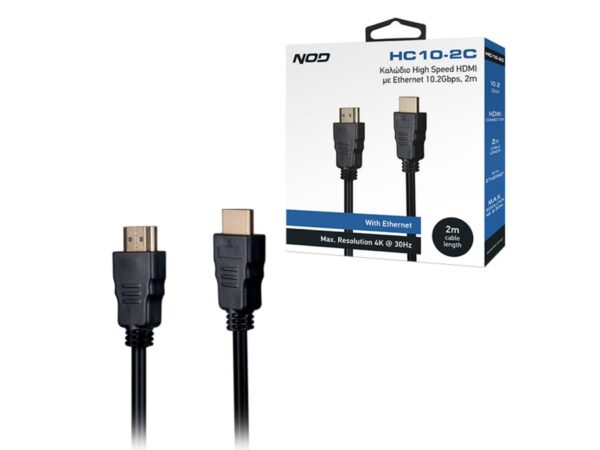 Καλώδιο High Speed HDMI με Ethernet 10.2Gbps, HDMI αρσ. - HDMI αρσ. 2m.